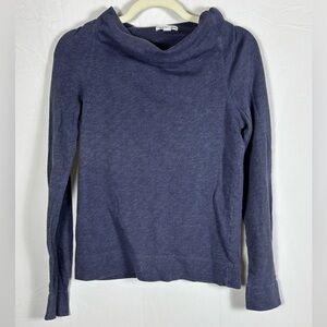 James Perse Cowl Neck Sweatshirt Blue Medium